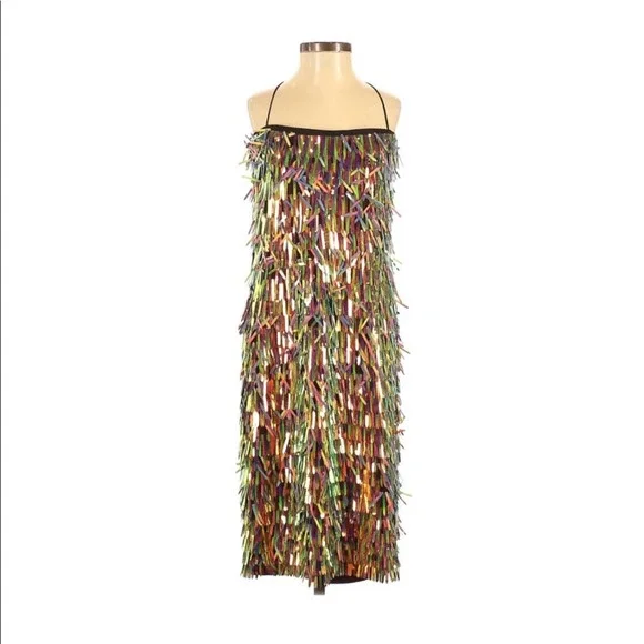 Milly Nickie Sequin Disco Midi Cocktail Dress New. New Years, holiday dress! - Picture 2 of 12